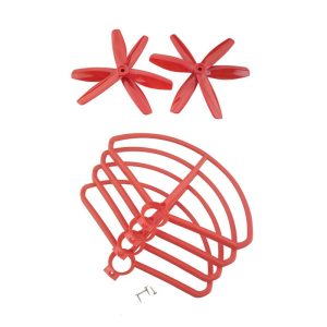 Pack 4 Hélices 3-Pales & 4 Cadres de Protections pour MJX B5W F20 Bugs 5W – ROUGE