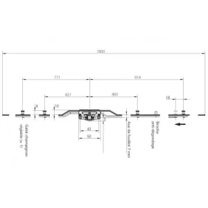 Crémone pour coulissant ROTO GR 1800 Axe 7,5 mm (4 galets) 1801-2900