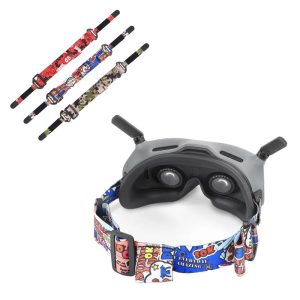 Bandeau Réglable Imprimé Sunnylife avec Emplacements Batterie & Câble pour DJI FPV Goggles V2 / Goggles 2 (drones DJI FPV / Avata)