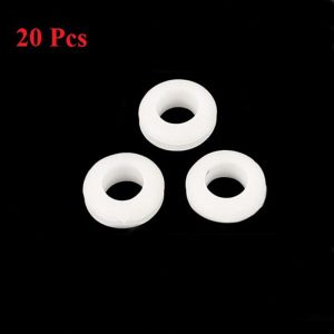 20 Oeillets Protecteurs de Câbles en Caoutchouc (BLANC 7MM)