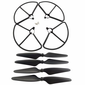 4 Hélices (2CW & 2CCW) & 4 Cadres de Protection pour Hubsan H501S – NOIR