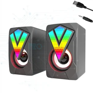 Haut-parleurs filaire pour ordinateur, modèle K2039 avec jeu de lumière