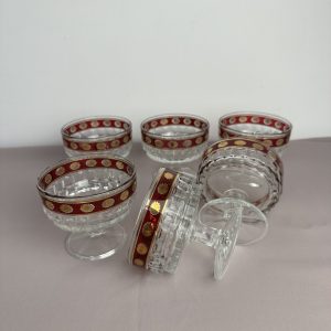 Lot de 6 coupelles sur pied style art déco