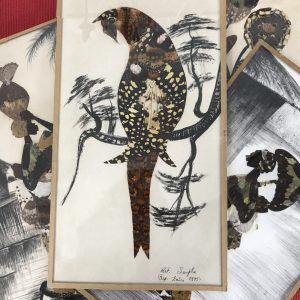 Lot de quatre compositions à base d&rsquo;ailes de papillons