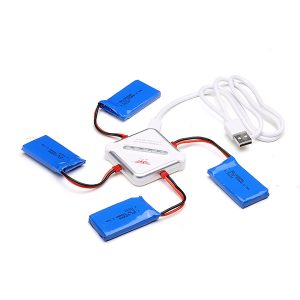 Pack 4 Batteries 3.7V 730mAh avec Chargeur SJ C1001 pour WLtoys V686 V686G