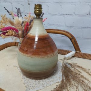 Lampe en terre cuite vernissée artisanal