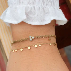 Bracelet Mini Confettis – Acier Doré