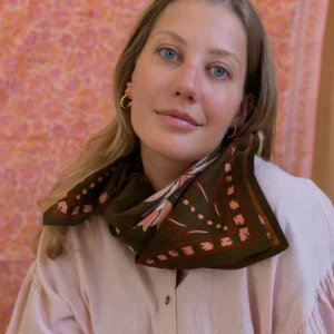 Foulard medium 65×65 – Bloom Khaki