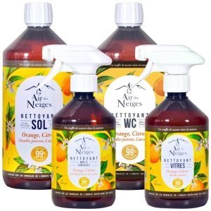 Lot Produits Nettoyants senteur « Agrumes » (Sol + Multi + WC + Vitres) – Abbaye Notre-Dame des Neiges