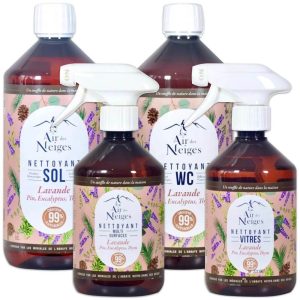 Lot Produits Nettoyants senteur « Lavande » (Sol + Multi + WC + Vitres) – Abbaye Notre-Dame des Neiges