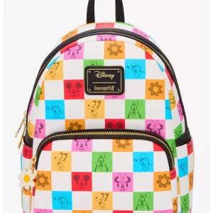 Loungefly Disney Mickey and Friends – Checkered Colorful – Sac à dos