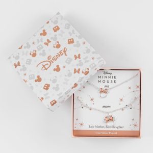 MINNIE – Set Maman & Fille – 2 Colliers en Laiton Plaqué Argent
