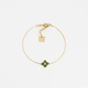 Bracelet Mint – Acier Doré – Malachite