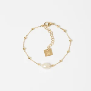 Bracelet Izia – Acier Doré – Perle De Culture